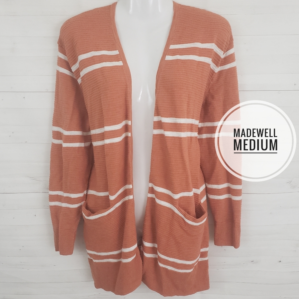 Madewell Medium Orange Oversized Cardigan Sweater